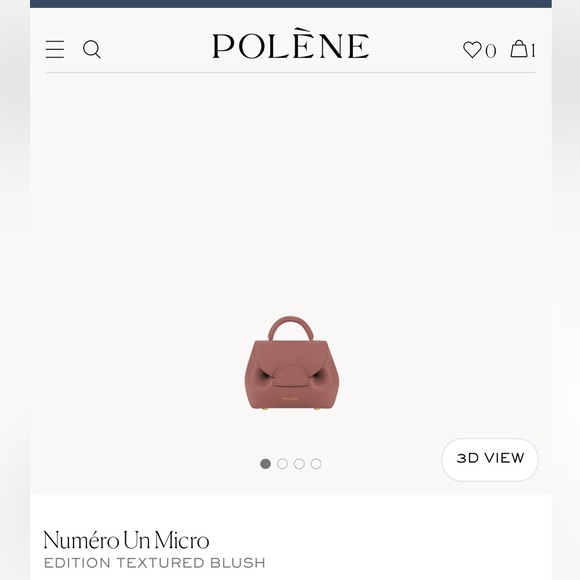 NIB NWT Polene Numero Un Micro Textured Blush Bag purse crossbody shoulder strap - Picture 4 of 13